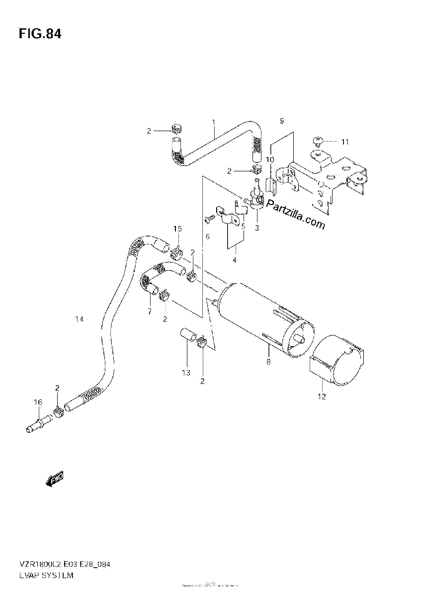 Diagrama de EVAP SYSTEM VZR1800 L2 E33