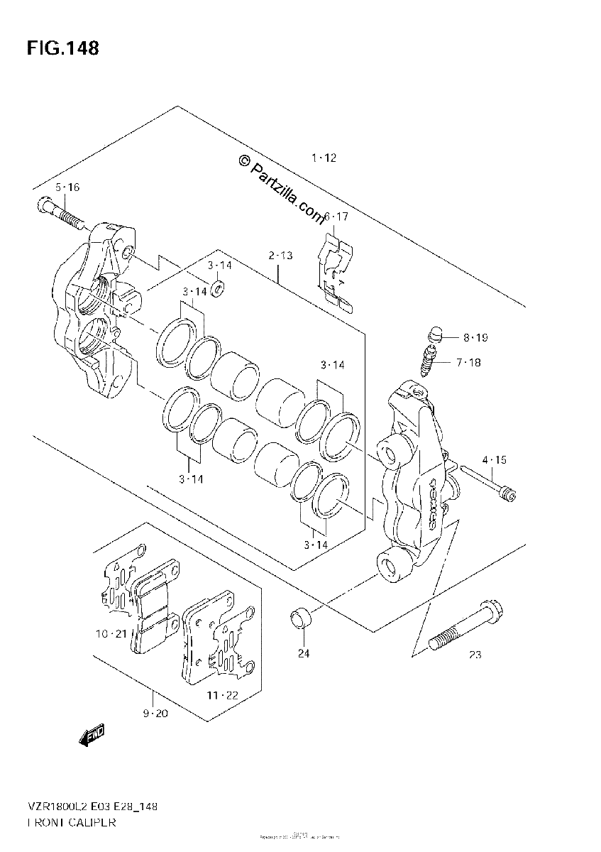Diagrama de FRONT CALIPER