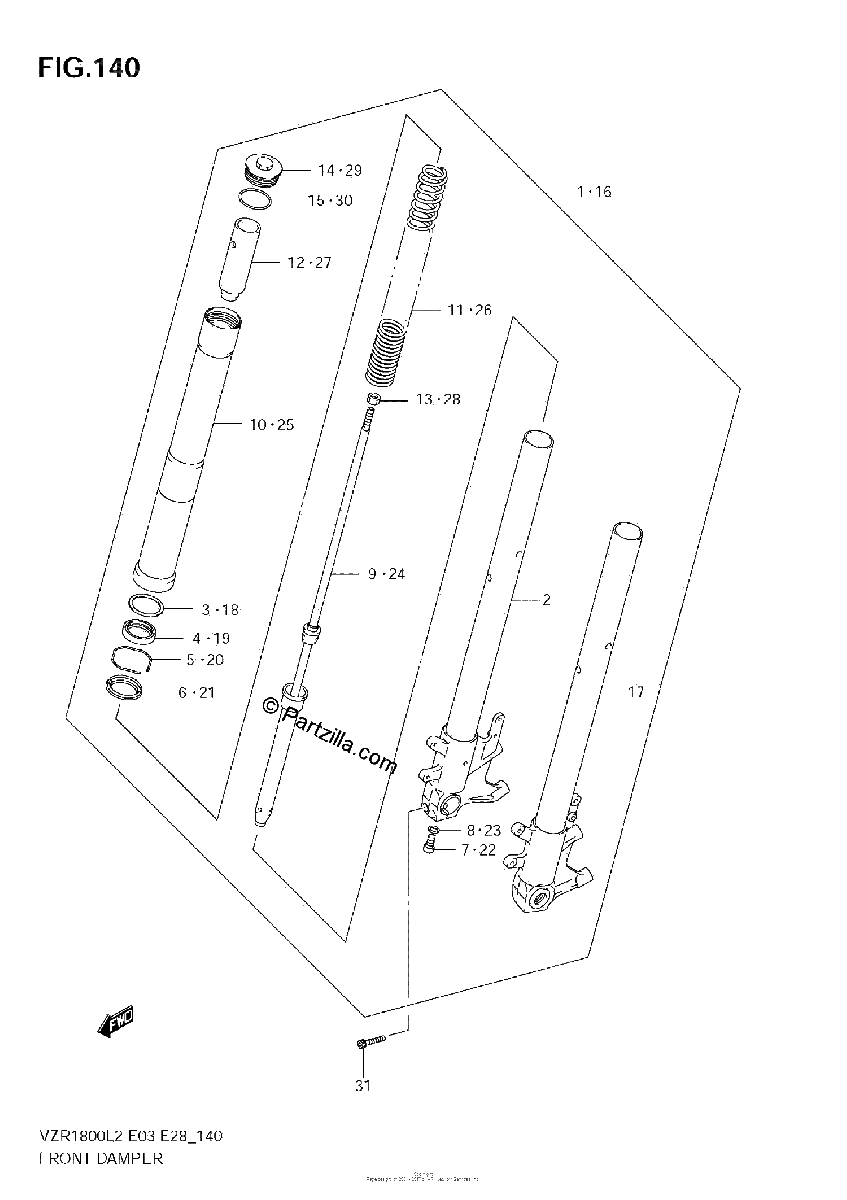 Diagrama de FRONT DAMPER