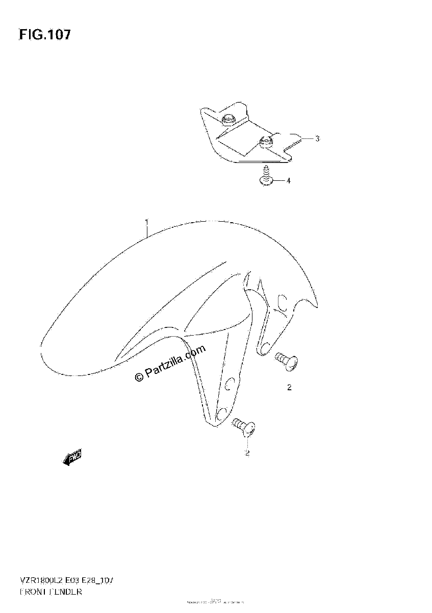 Diagrama de FRONT FENDER VZR1800 L2 E28