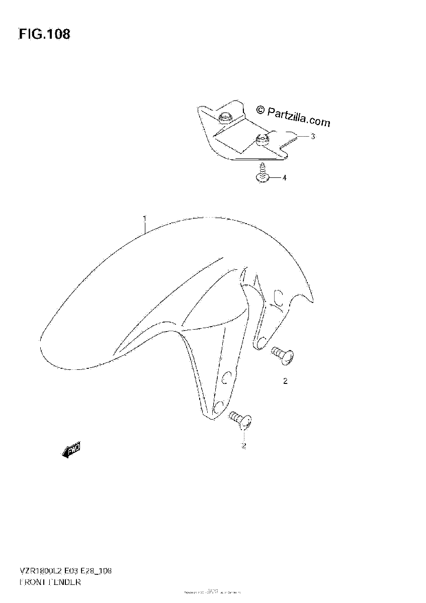Diagrama de FRONT FENDER VZR1800 L2 E33