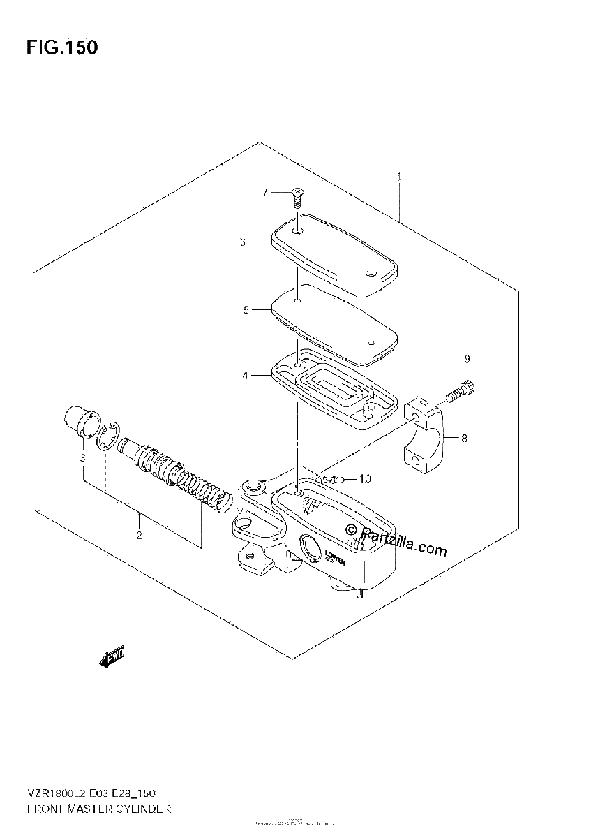 Diagrama de FRONT MASTER CYLINDER VZR1800 L2 E03
