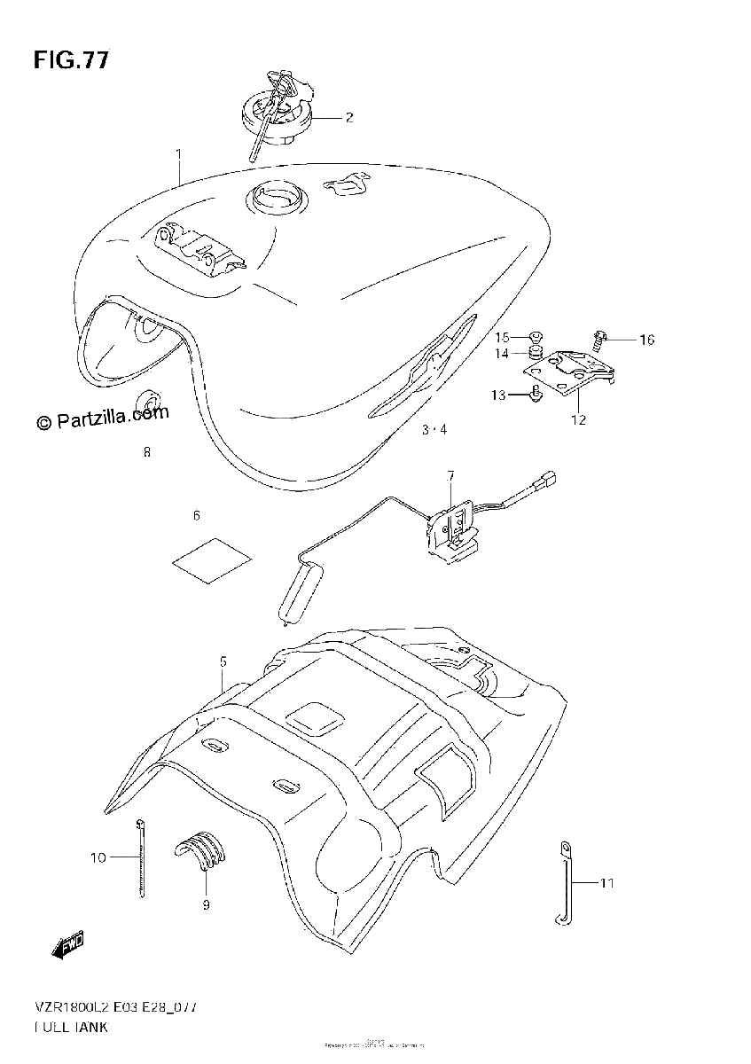 Diagrama de FUEL TANK VZR1800 L2 E03
