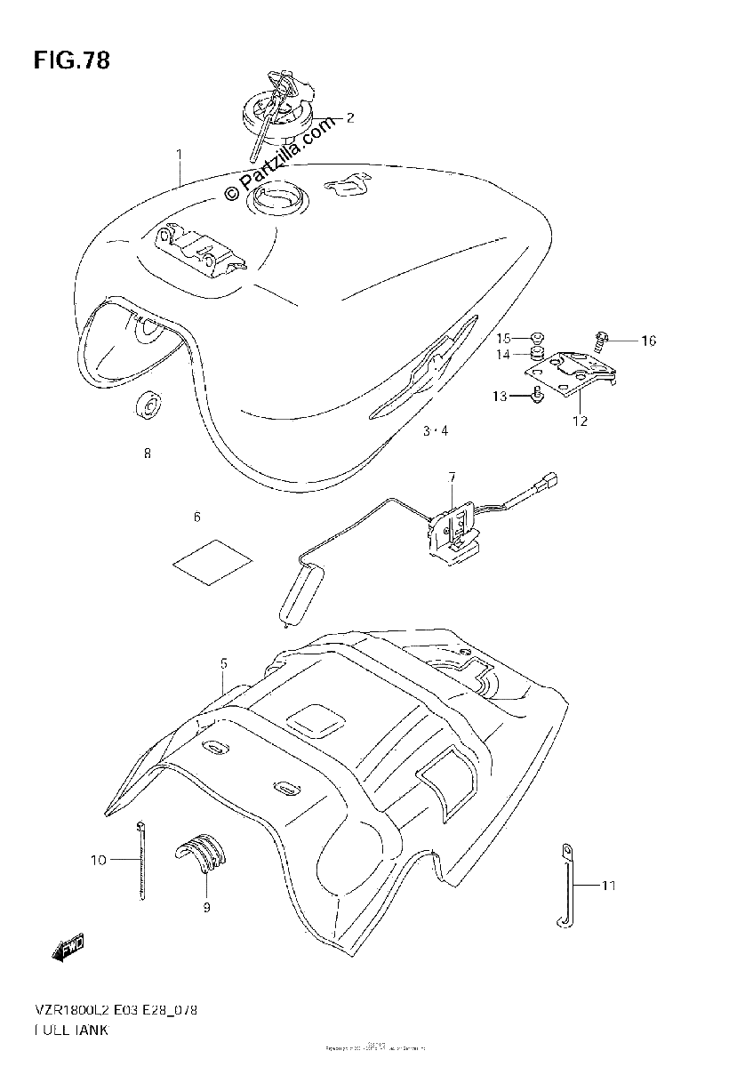 Diagrama de FUEL TANK VZR1800 L2 E28
