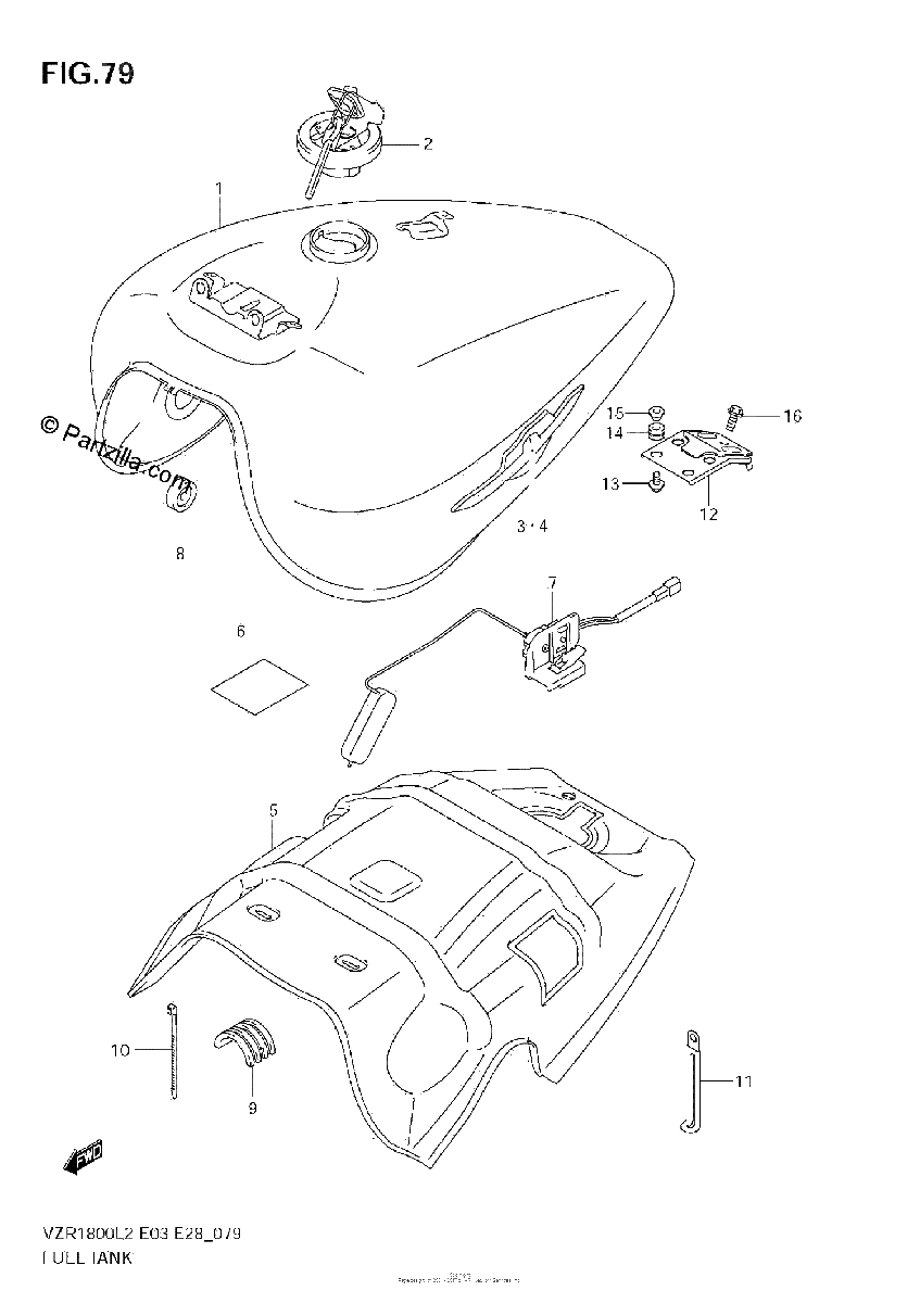 Diagrama de FUEL TANK VZR1800 L2 E33