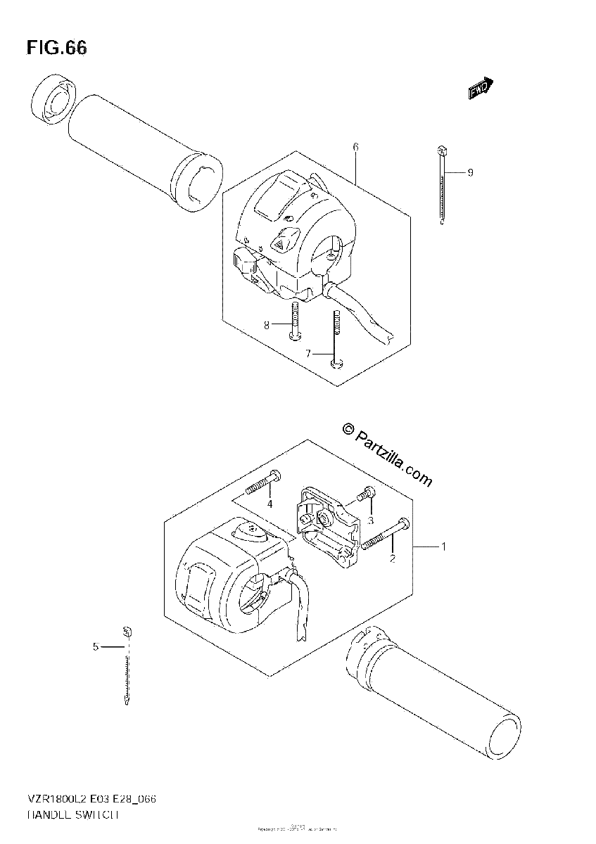 Diagrama de HANDLE SWITCH VZR1800 L2 E03