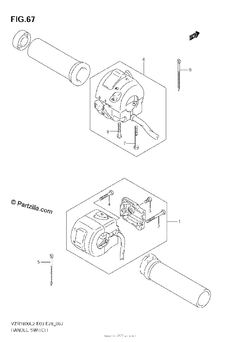 Diagrama de HANDLE SWITCH VZR1800 L2 E28
