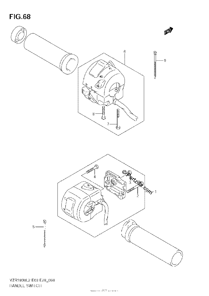 Diagrama de HANDLE SWITCH VZR1800 L2 E33