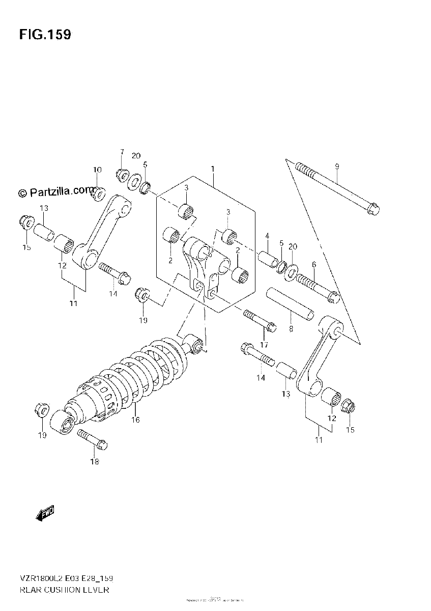 Diagrama de REAR CUSHION LEVER VZR1800 L2 E33