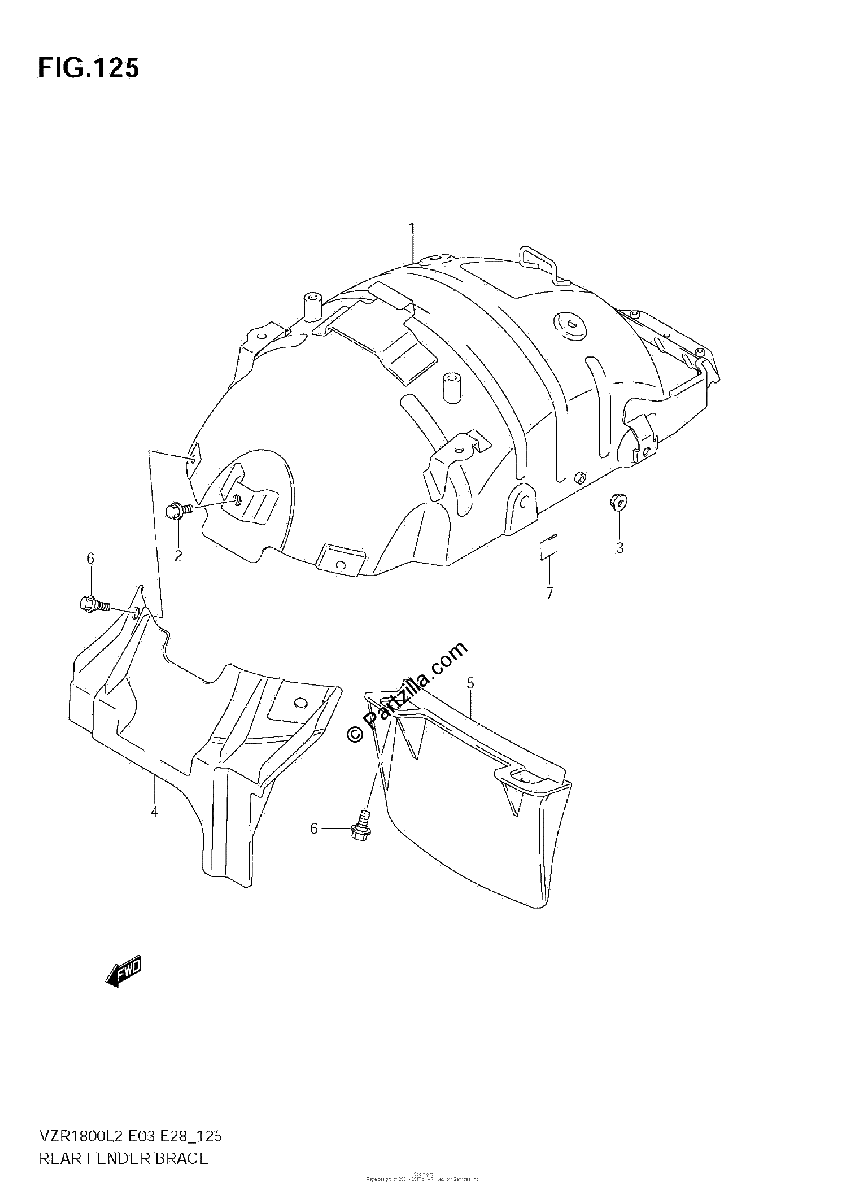 Diagrama de REAR FENDER BRACE