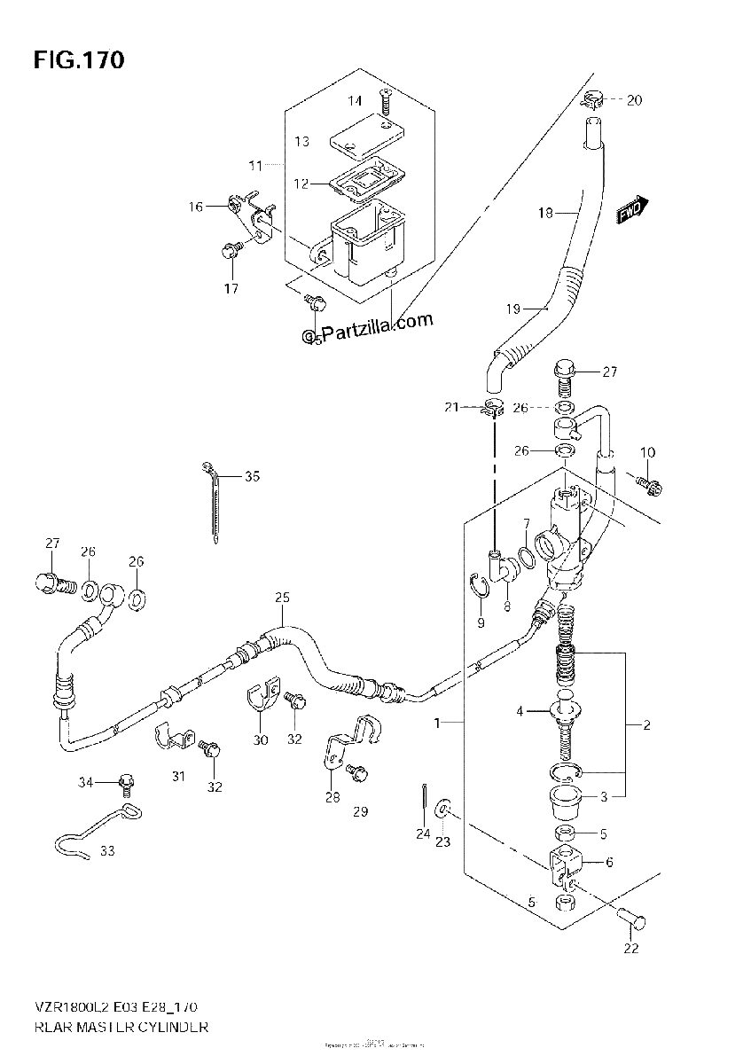 Diagrama de REAR MASTER CYLINDER