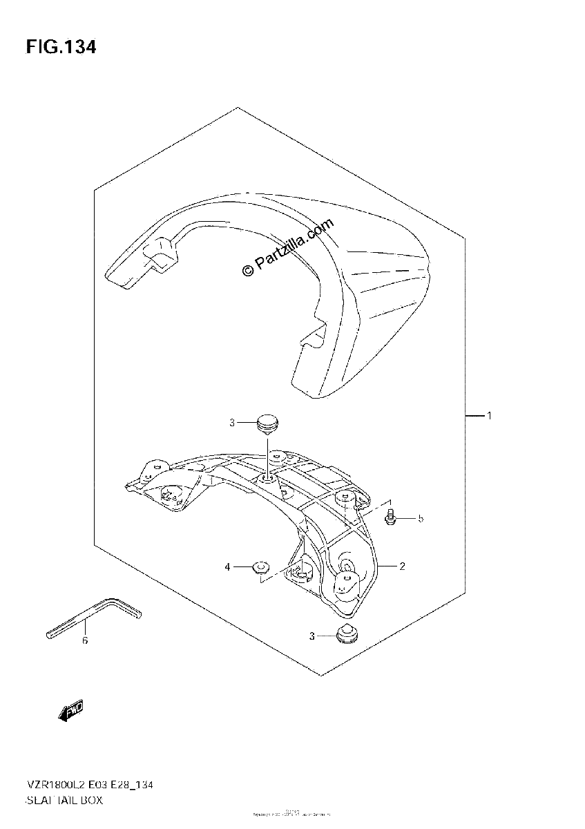 Diagrama de SEAT TAIL BOX VZR1800 L2 E03