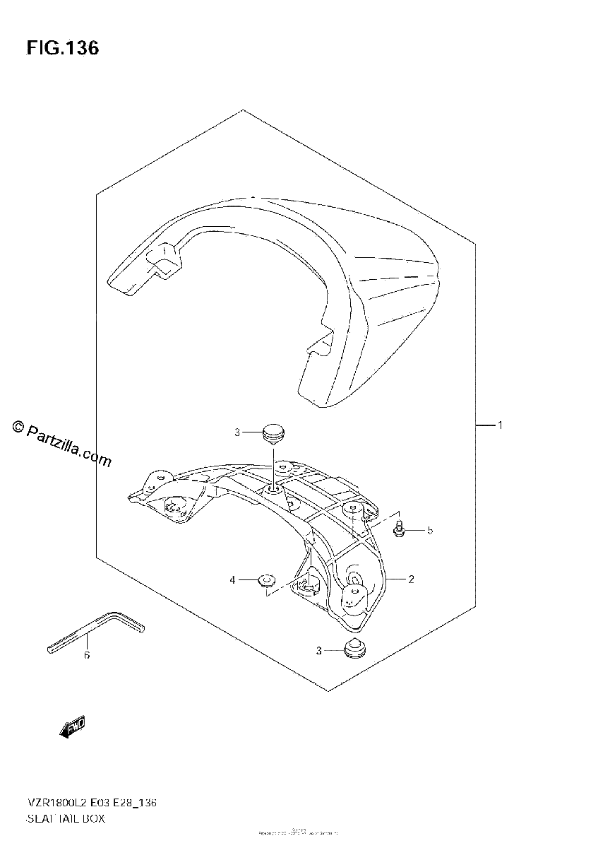 Diagrama de SEAT TAIL BOX VZR1800 L2 E33