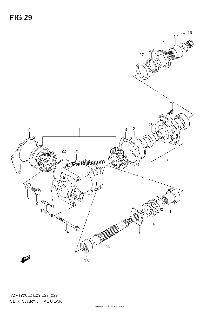 Diagrama de SECONDARY DRIVE GEAR
