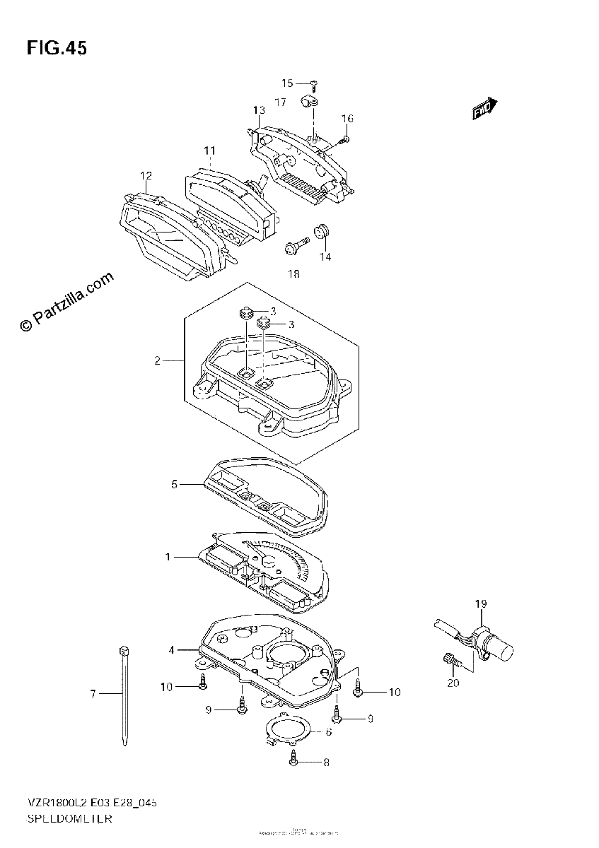 Diagrama de SPEEDOMETER VZR1800Z L2 E28