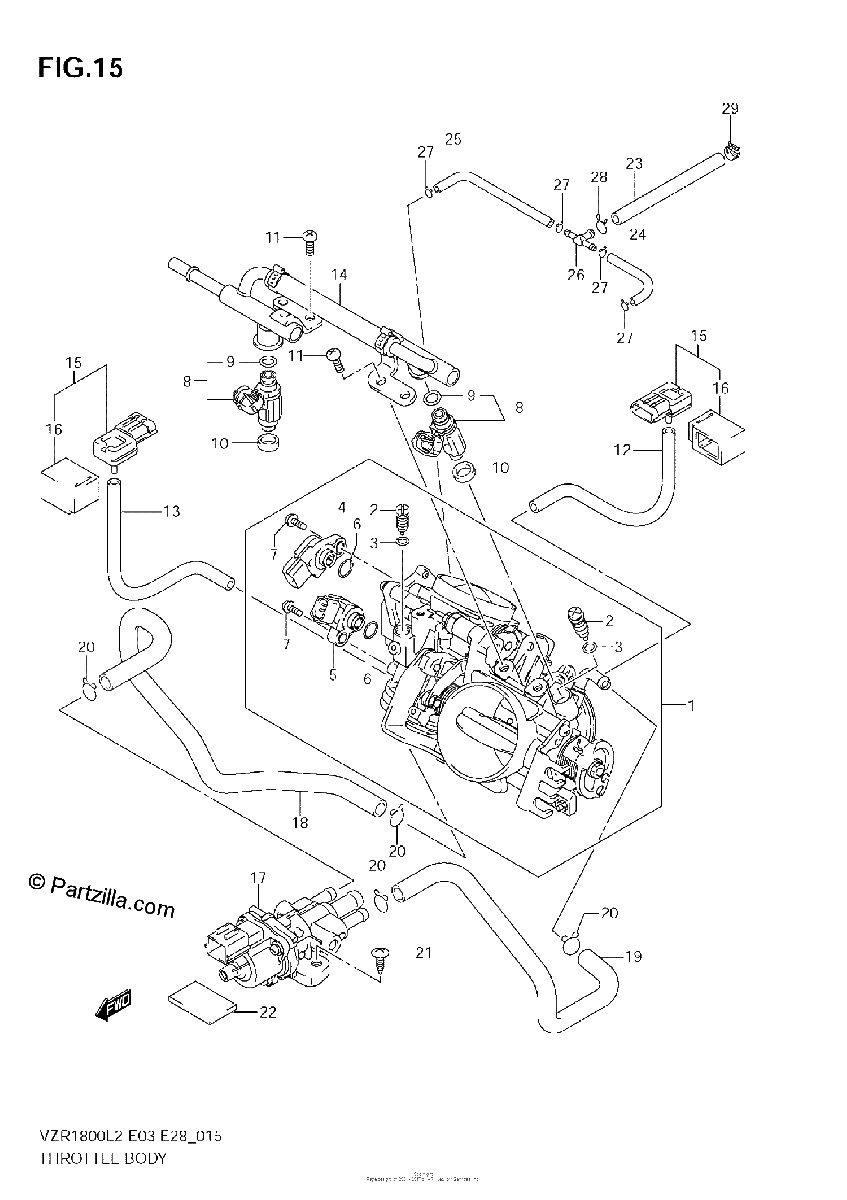 Diagrama de THROTTLE BODY VZR1800 L2 E33