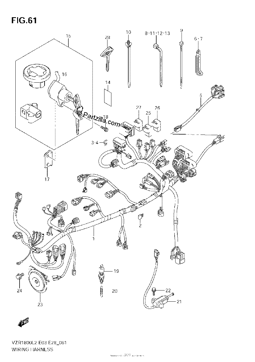 Diagrama de WIRING HARNESS VZR1800 L2 E28