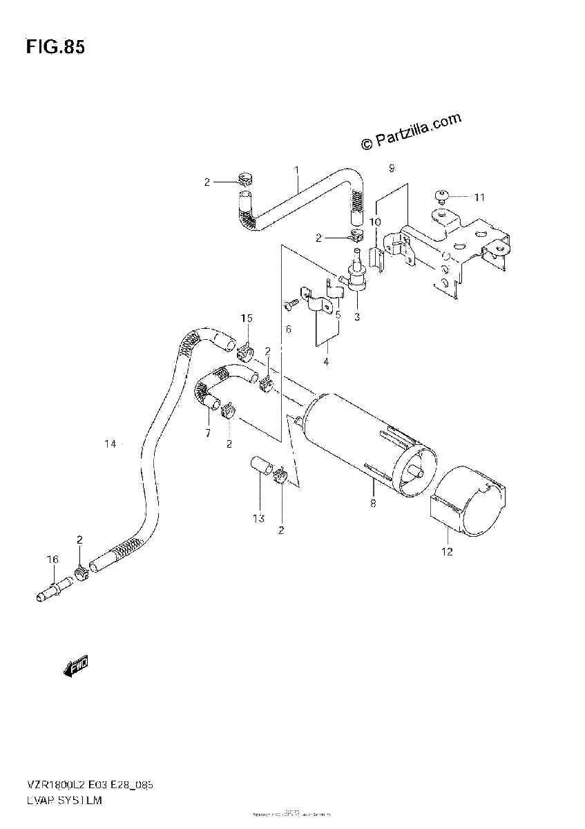 Diagrama de EVAP SYSTEM VZR1800Z L2 E33