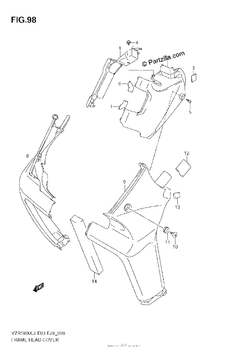 Diagrama de FRAME HEAD COVER VZR1800Z L2 E33
