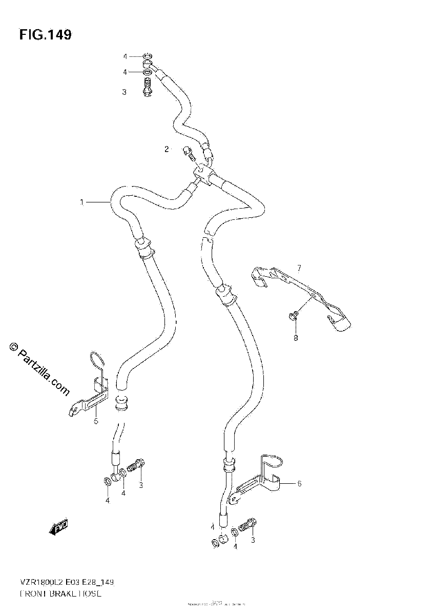 Diagrama de FRONT BRAKE HOSE