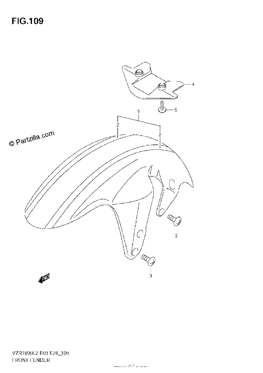 Diagrama de FRONT FENDER VZR1800Z L2 E03