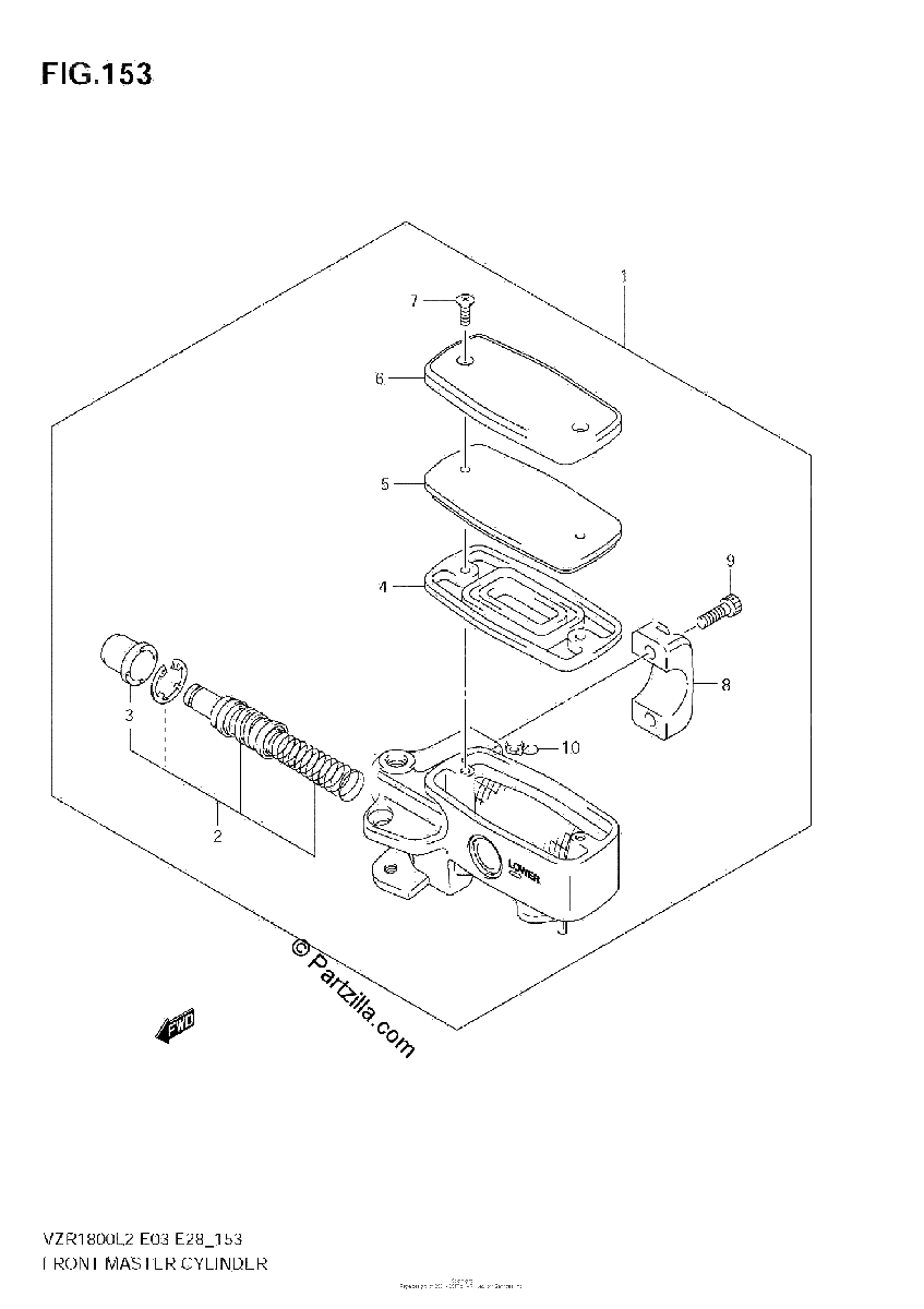 Diagrama de FRONT MASTER CYLINDER VZR1800Z L2 E03