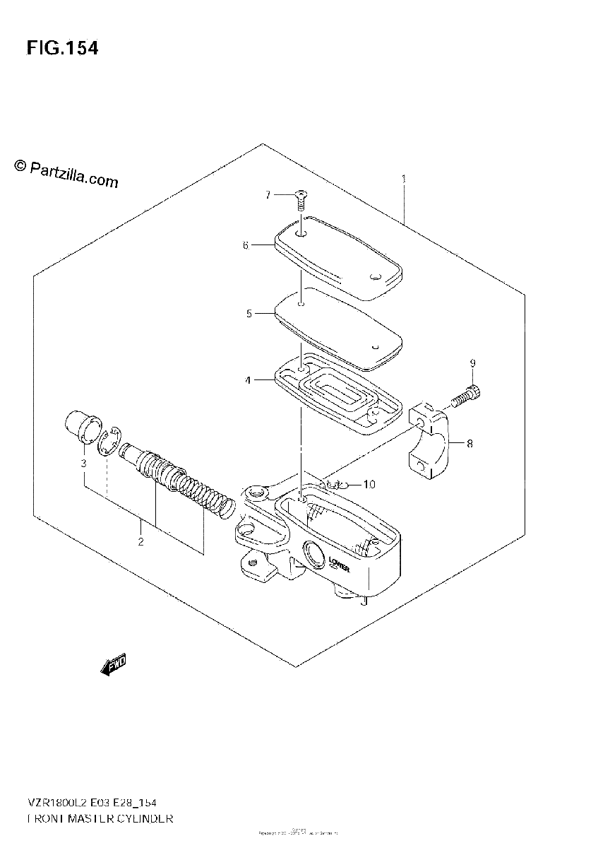 Diagrama de FRONT MASTER CYLINDER VZR1800Z L2 E28