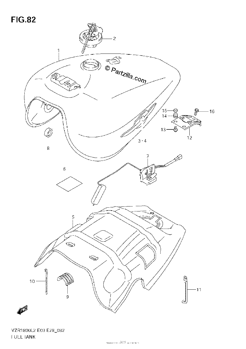 Diagrama de FUEL TANK VZR1800Z L2 E33