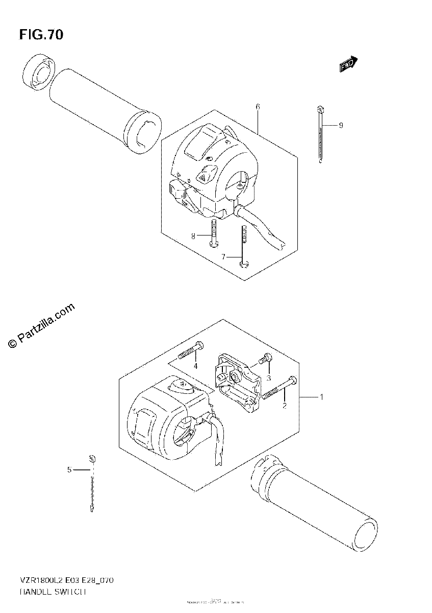 Diagrama de HANDLE SWITCH VZR1800Z L2 E28