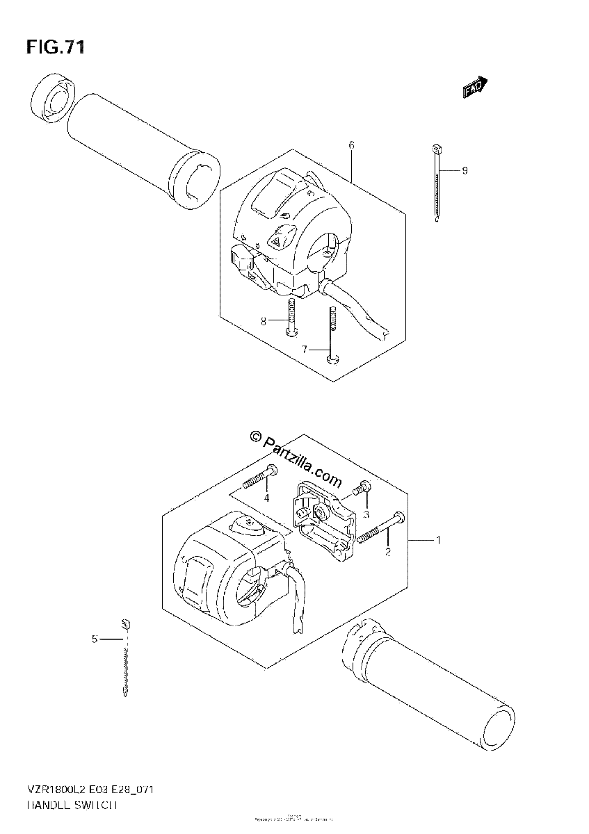 Diagrama de HANDLE SWITCH VZR1800Z L2 E33