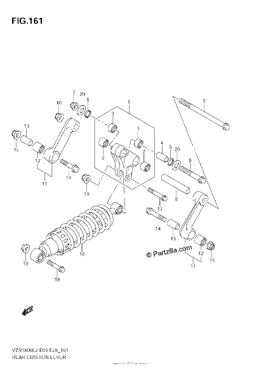 Diagrama de REAR CUSHION LEVER VZR1800Z L2 E28