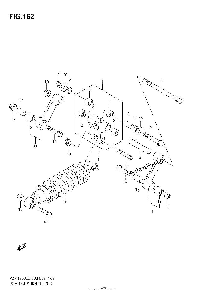 Diagrama de REAR CUSHION LEVER VZR1800Z L2 E33