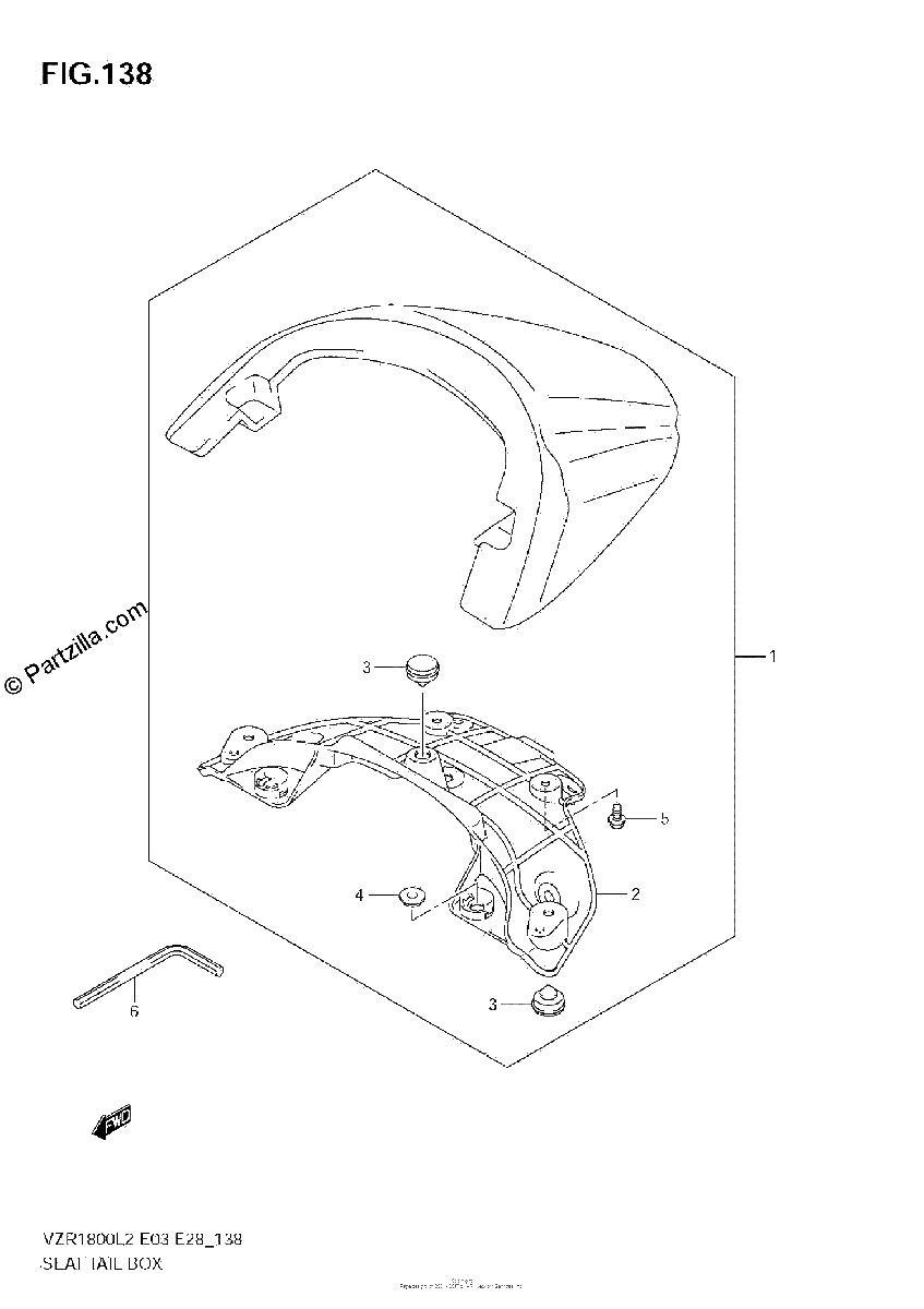 Diagrama de SEAT TAIL BOX VZR1800Z L2 E28