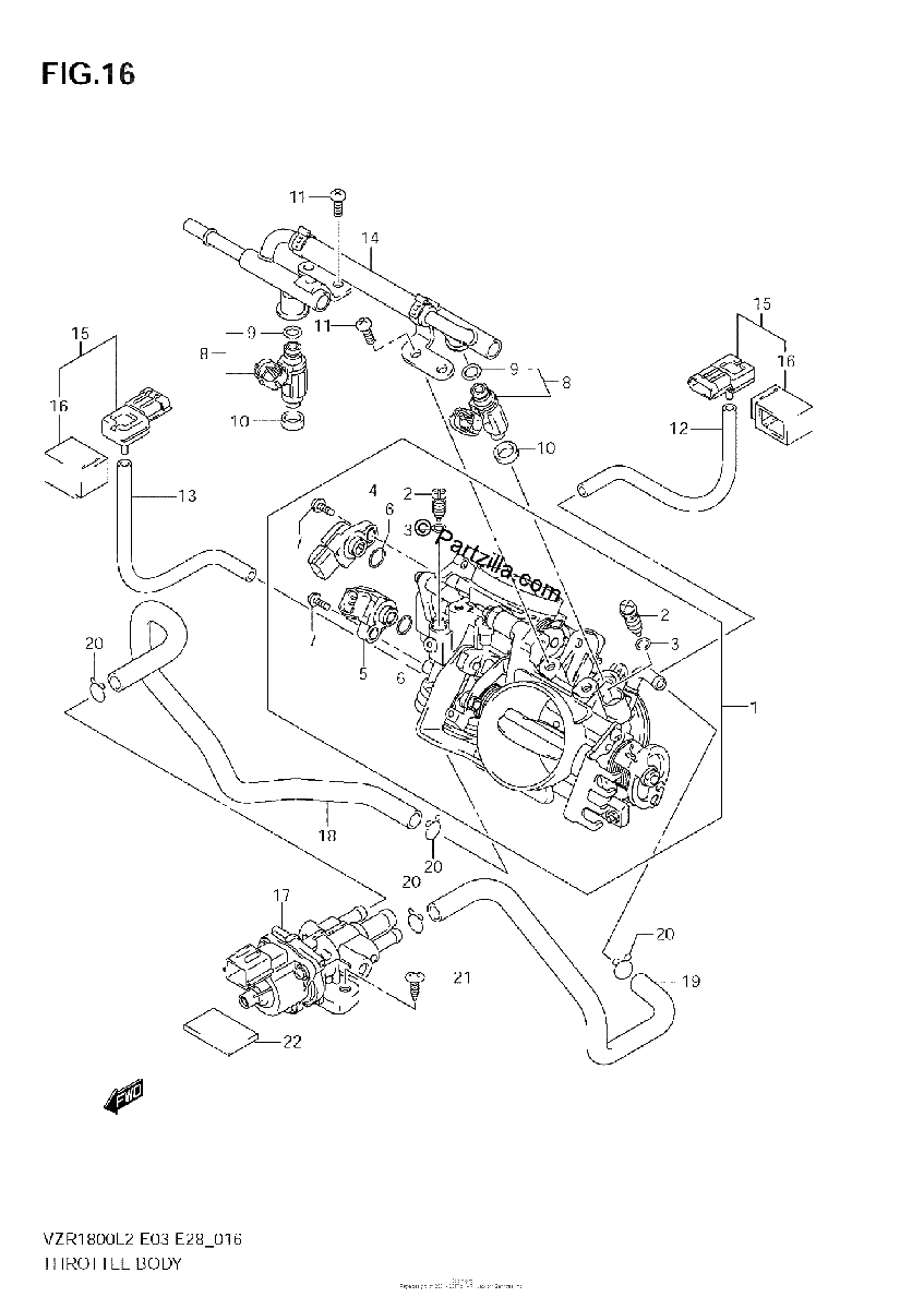 Diagrama de THROTTLE BODY VZR1800Z L2 E03