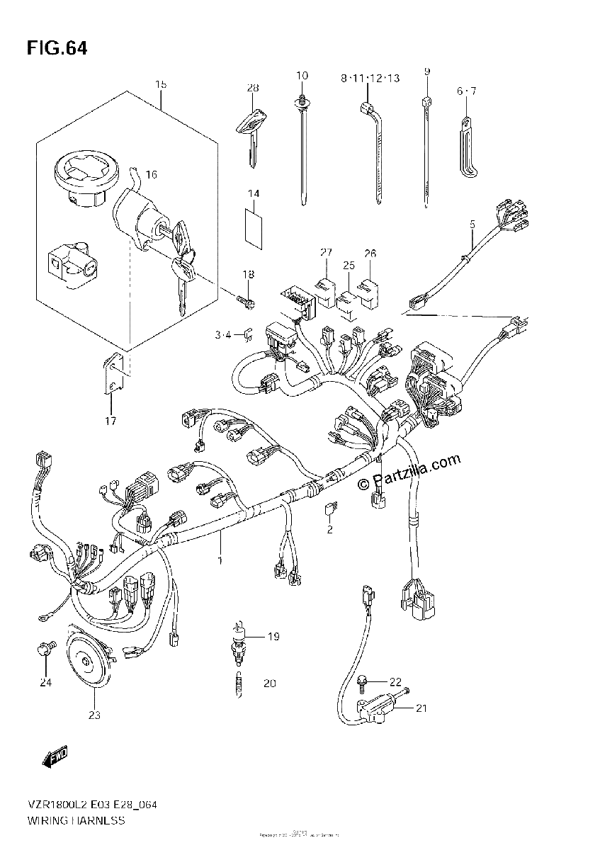 Diagrama de WIRING HARNESS VZR1800Z L2 E28