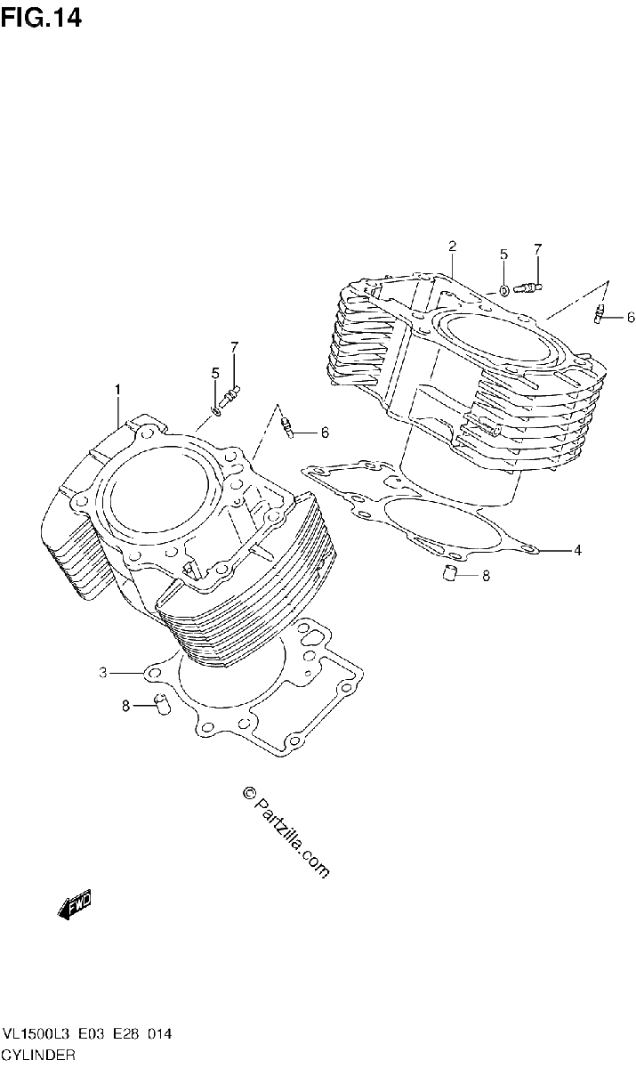 Diagrama de CYLINDER VL1500L3 E03
