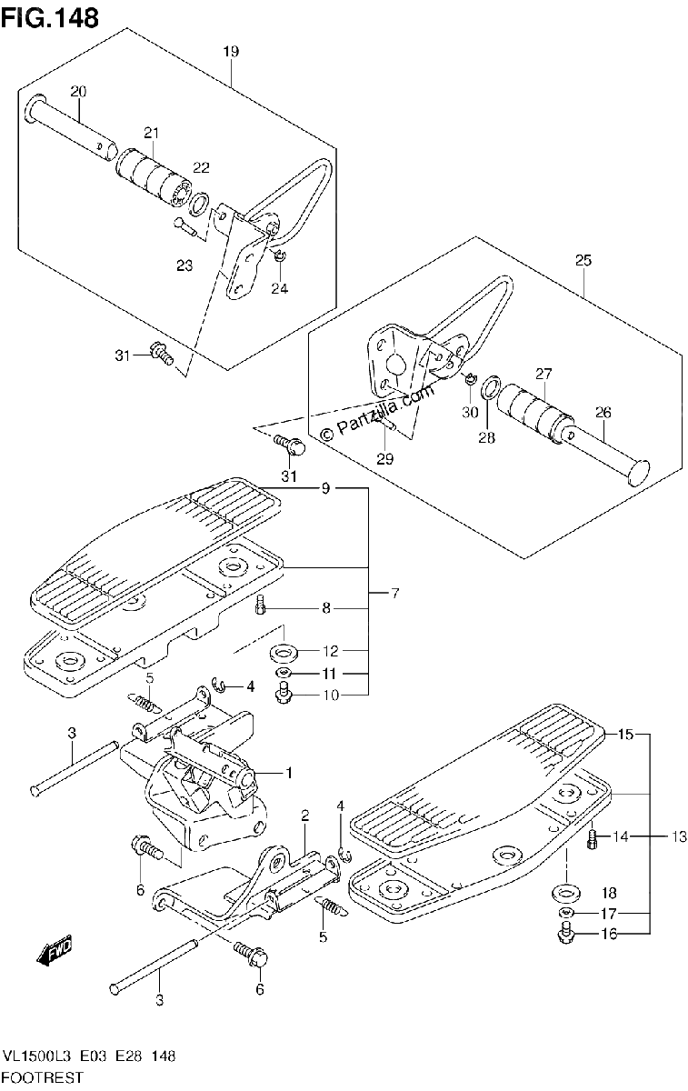 Diagrama de FOOTREST VL1500L3 E33