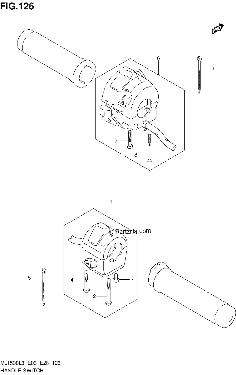Diagrama de HANDLE SWITCH VL1500L3 E03