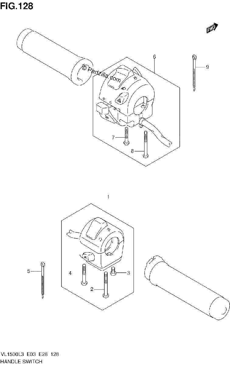 Diagrama de HANDLE SWITCH VL1500L3 E33