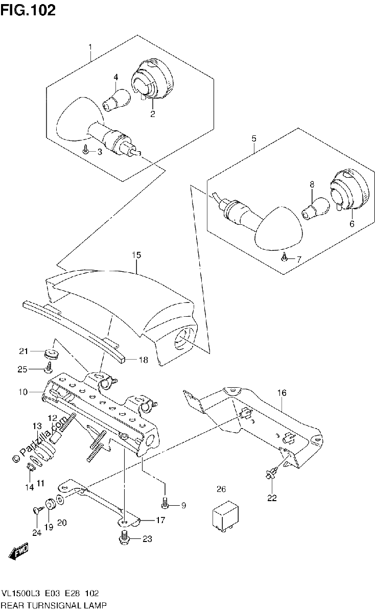 Diagrama de REAR TURNSIGNAL LAMP VL1500L3 E03