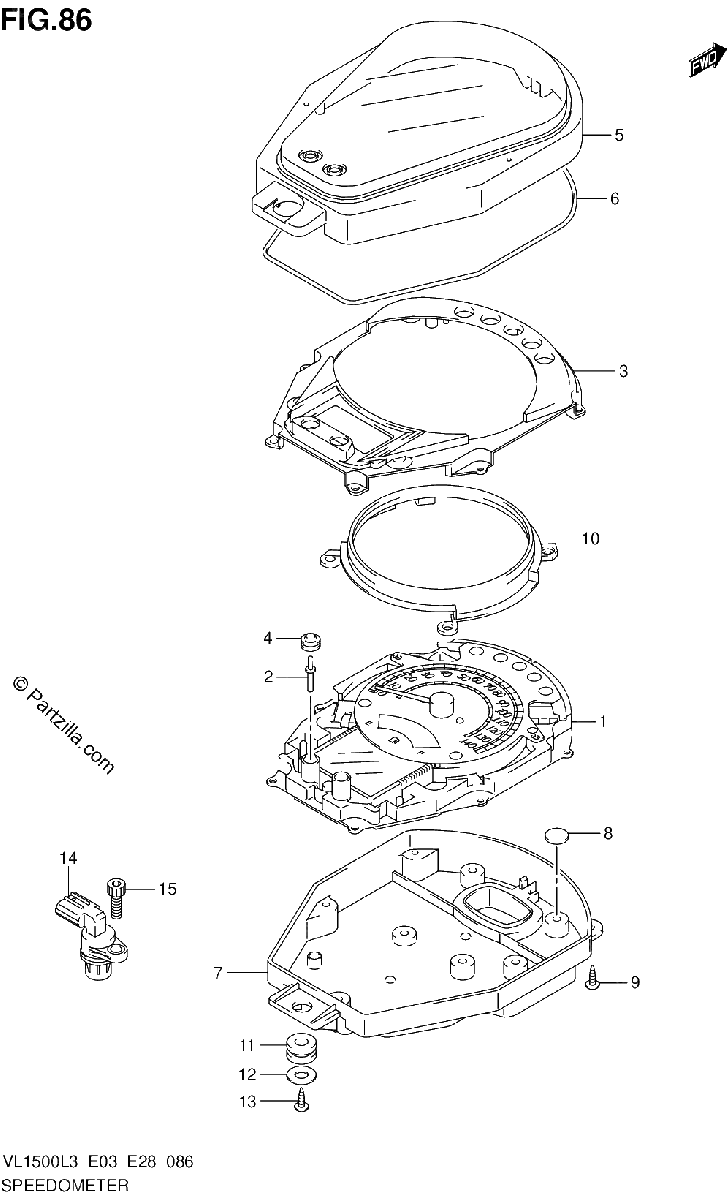 Diagrama de SPEEDOMETER VL1500L3 E33
