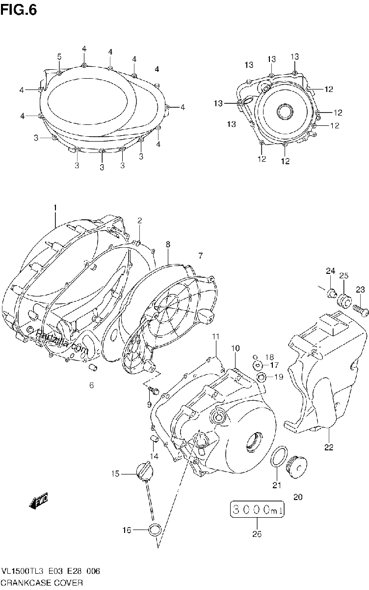 Diagrama de CRANKCASE COVER
