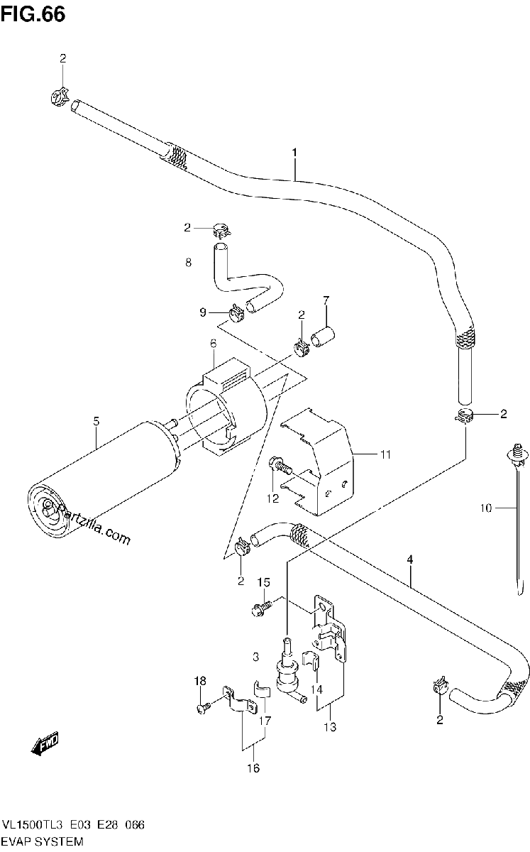 Diagrama de EVAP SYSTEM VL1500TL3 E33