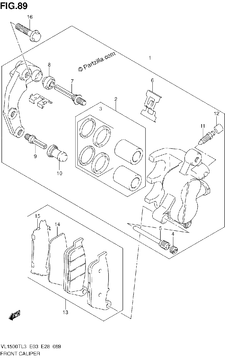 Diagrama de FRONT CALIPER