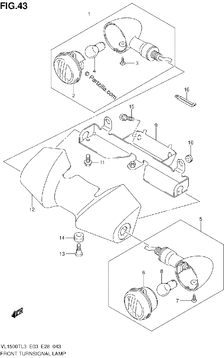 Diagrama de FRONT TURNSIGNAL LAMP