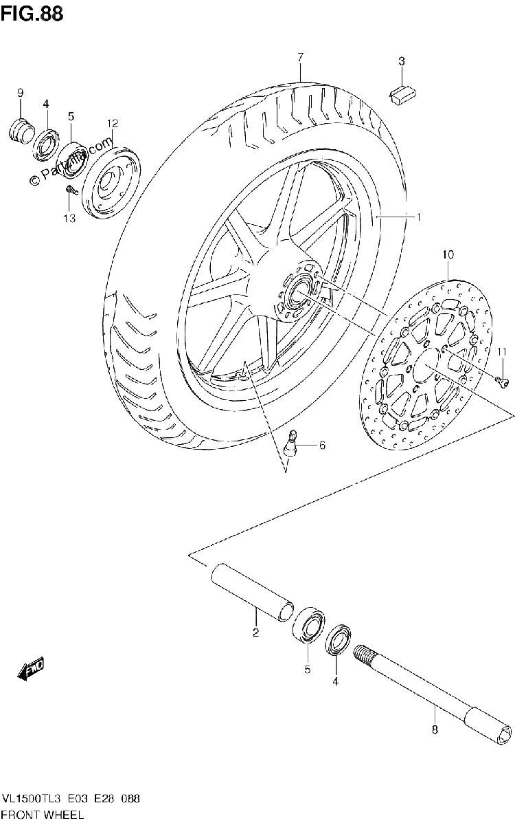 Diagrama de FRONT WHEEL