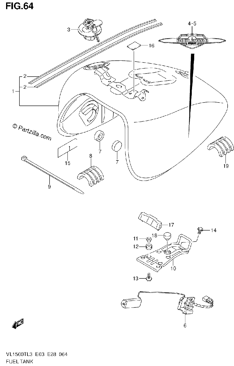 Diagrama de FUEL TANK VL1500TL3 E33