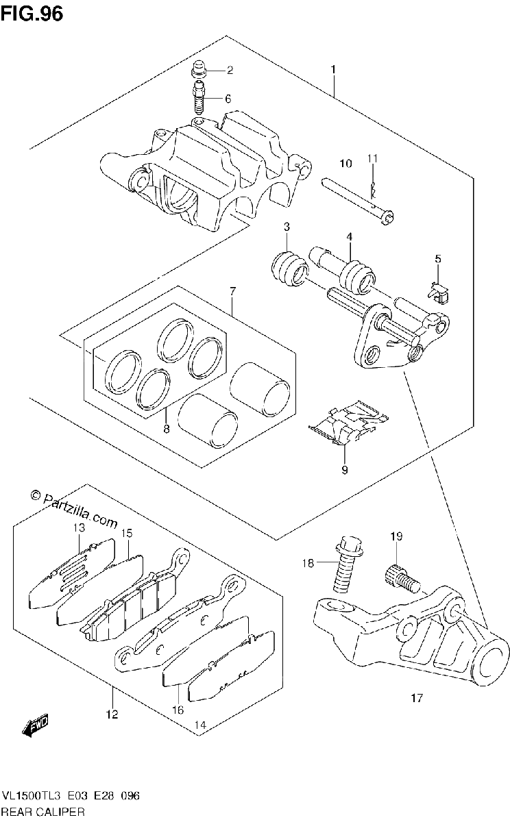 Diagrama de REAR CALIPER