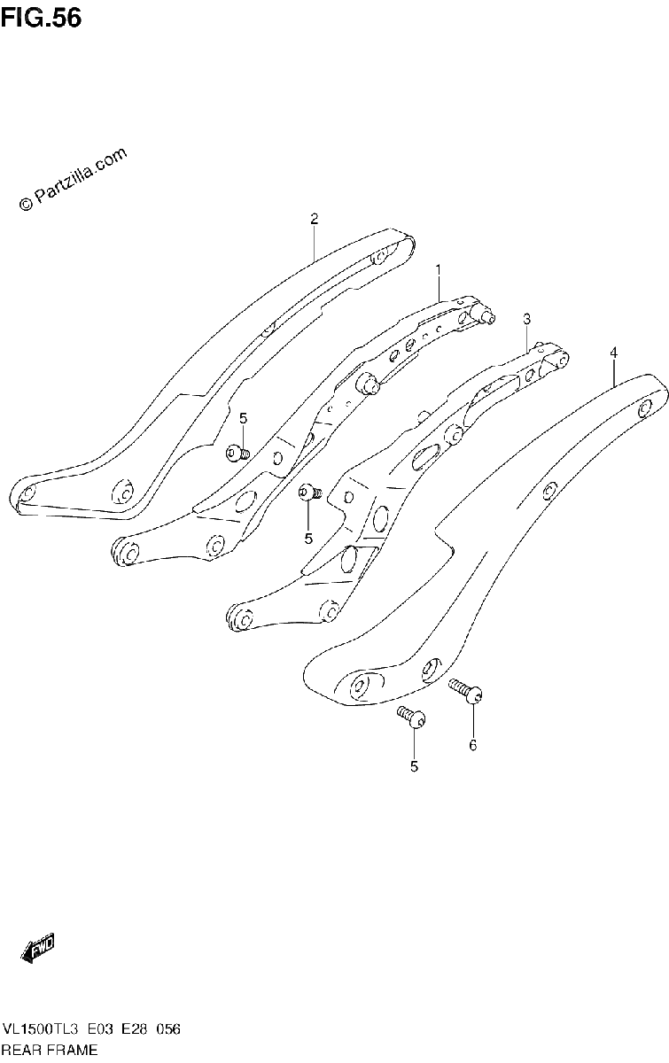 Diagrama de REAR FRAME