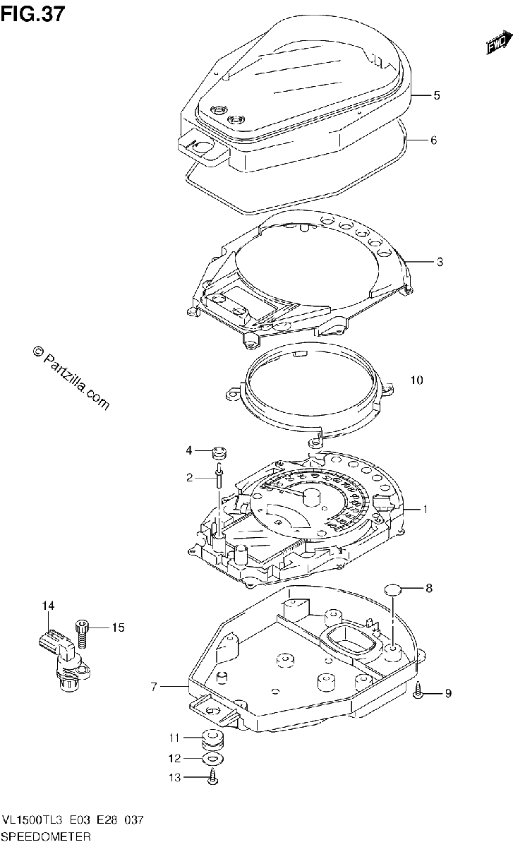 Diagrama de SPEEDOMETER VL1500TL3 E03